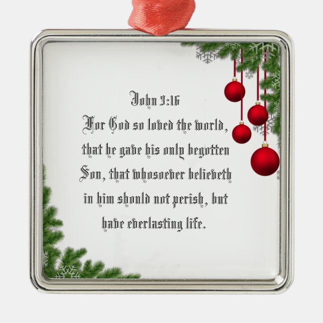 JOHN 3:16 METAL ORNAMENT (Front)