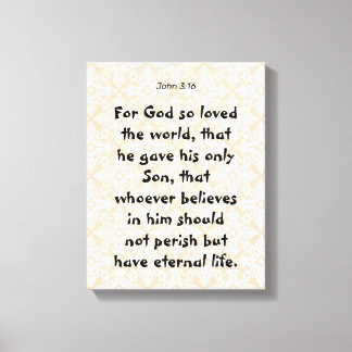 John 3 : 16 | Motivational bible Quotes Verse Canvas Print