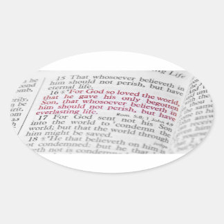 John 3:16 oval sticker
