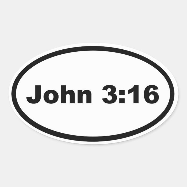 John 3:16 oval sticker (Front)