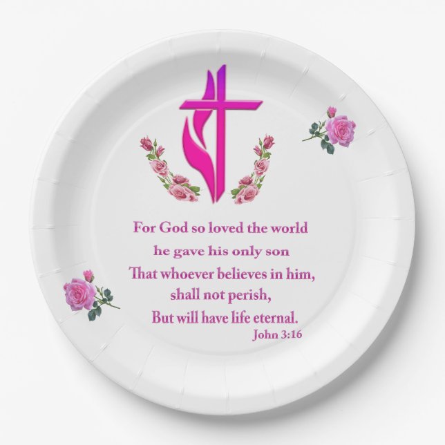 John 3:16 paper plate (Front)