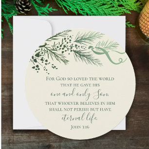 John 3:16 Personalized Christian Modern Christmas Holiday Card