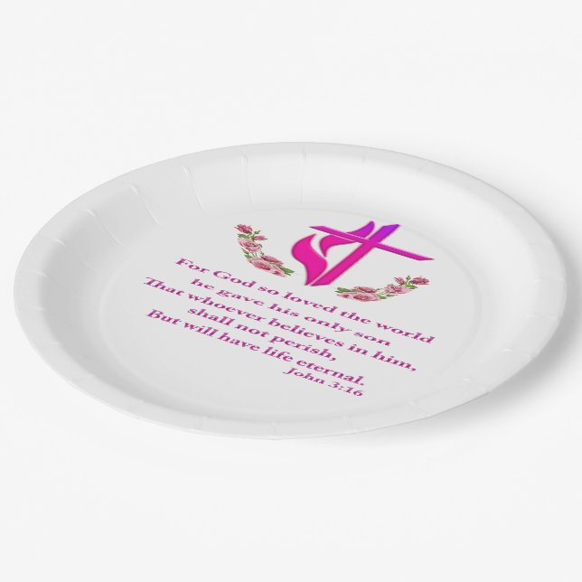John 3:16 products paper plate (Angled)