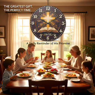 John 3:16 Radiant Scripture Large Clock