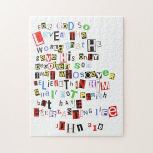 John 3:16 Ransom Note Jigsaw Puzzle
