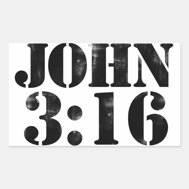 John 3:16 rectangular sticker (Front)