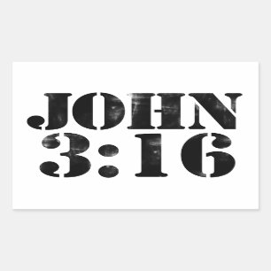 John 3:16 rectangular sticker