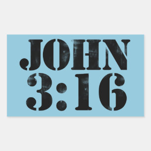 John 3:16  rectangular sticker