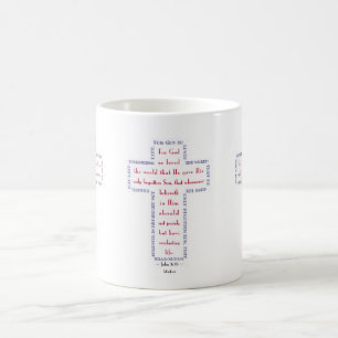 John 3:16 Red, White and Blue Cross Coffee Mug