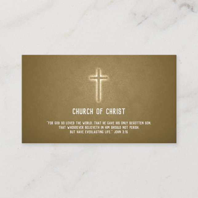 John 3:16 - Religious Cross Business Card (Front)