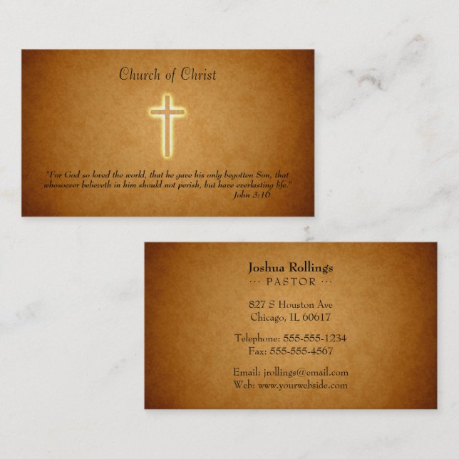 John 3:16 | Religious Cross Business Card (Front/Back)