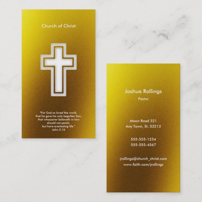John 3:16 | Religious Cross Business Card (Front/Back)