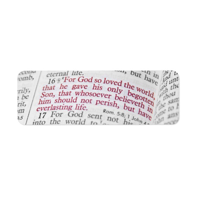 John 3:16 return address label (Front)