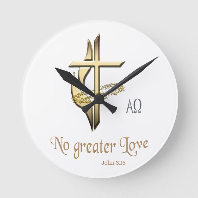 John 3:16 round clock (Front)