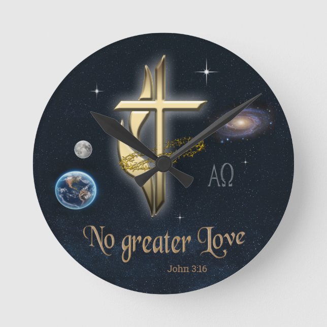 John 3:16 round clock (Front)