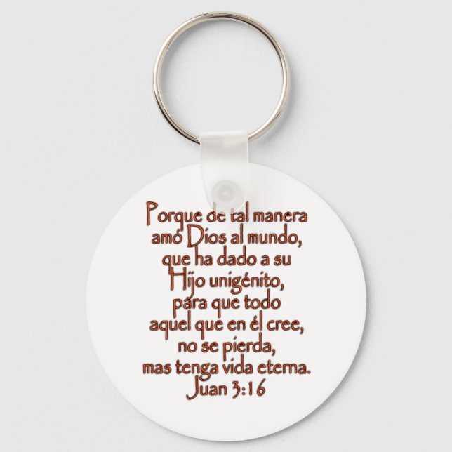 John 3:16 Spanish Key Ring (Front)
