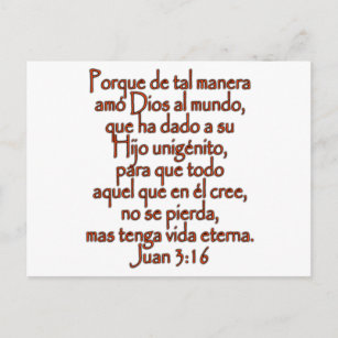 John 3:16 Spanish Postcard