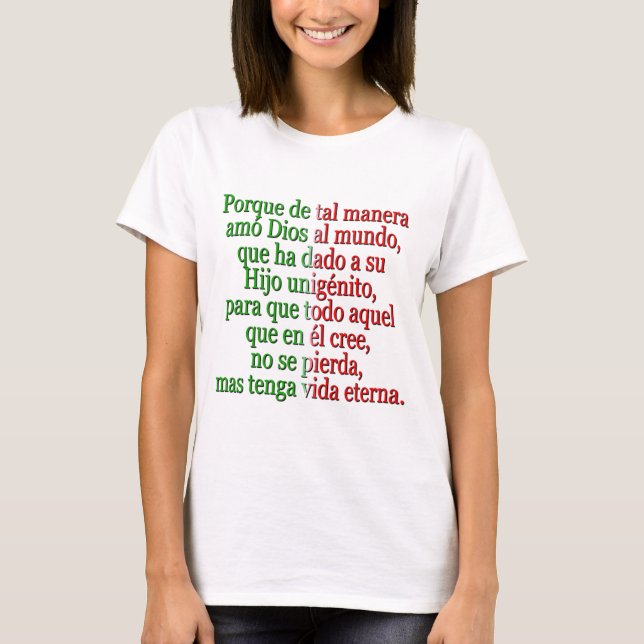 John 3:16 Spanish T-Shirt (Front)