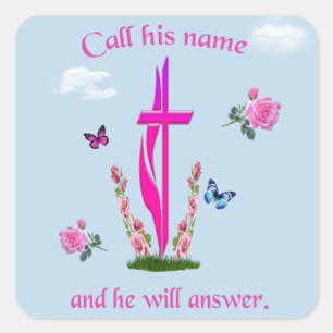 John 3:16 square sticker