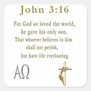 John 3:16 square sticker
