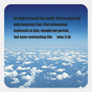 John 3:16 square sticker