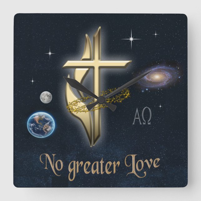 John 3:16 square wall clock (Front)