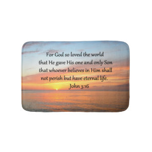 JOHN 3:16 SUNRISE OVER THE OCEAN PHOTO BATH MAT