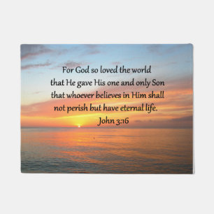 JOHN 3:16 SUNRISE OVER THE OCEAN PHOTO DOORMAT