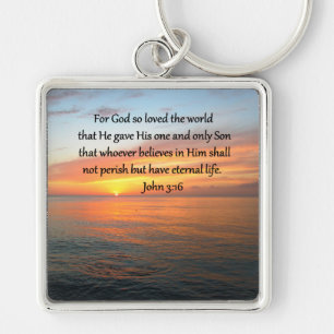 JOHN 3:16 SUNRISE OVER THE OCEAN PHOTO KEY RING