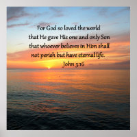 JOHN 3:16 SUNRISE OVER THE OCEAN PHOTO