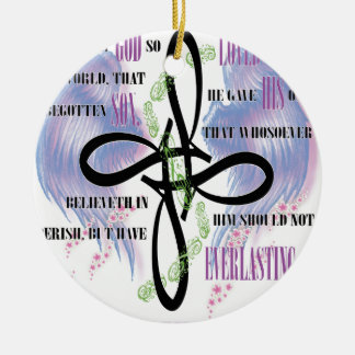 John 3:16 tattoo design ceramic tree decoration