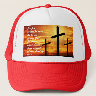 JOHN 3:16 TRENDY BIBLE VERSE CHRISTIAN GIFT TRUCKER HAT
