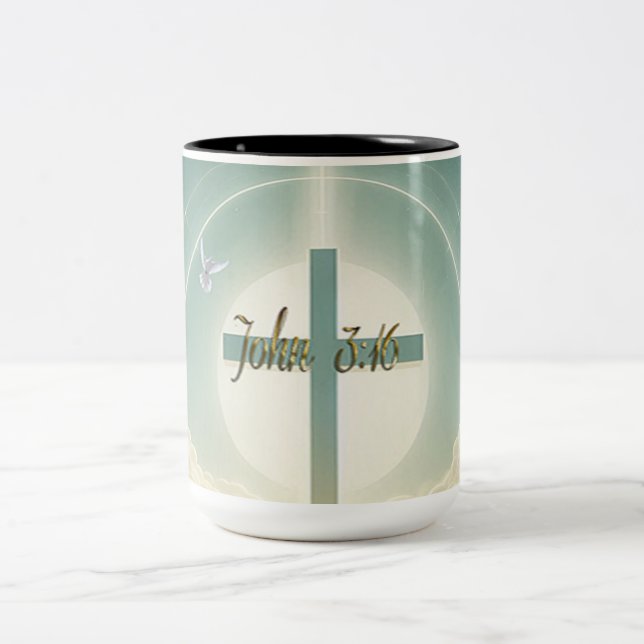 John 3:16 Two-Tone coffee mug (Center)