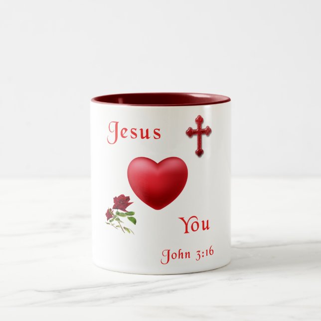 John 3:16 Two-Tone coffee mug (Center)