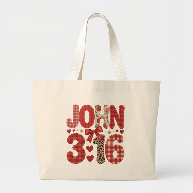 John 3:16 Valentine Jumbo Tote (Front)