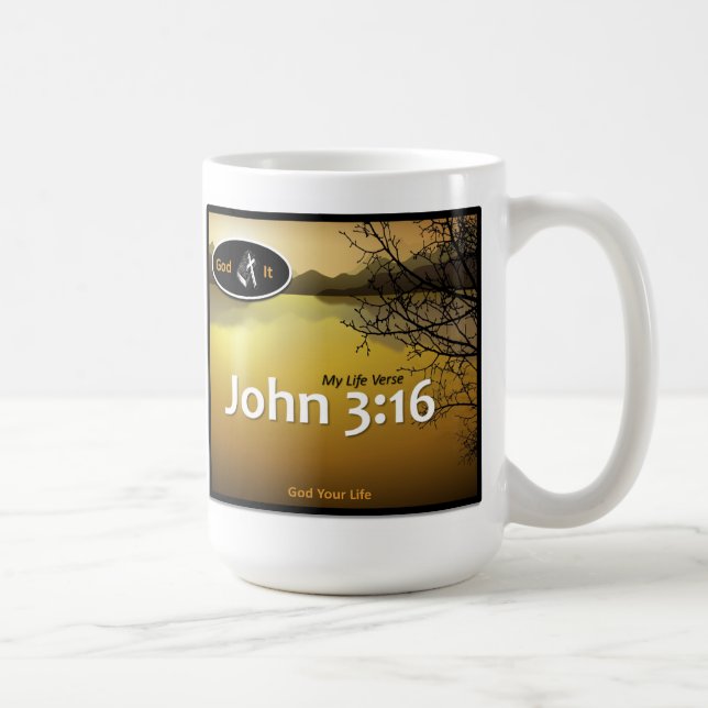 John 3:16 - White-4 Coffee Mugs (Right)