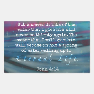 John 4:14 Water and Sky Rectangular Sticker