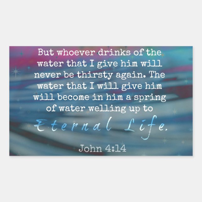 John 4:14 Water and Sky Rectangular Sticker (Front)