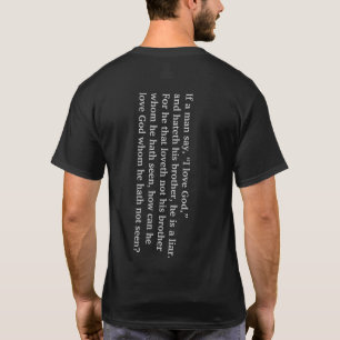John 4:20 (front/back) customisable T-Shirt
