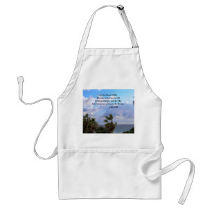 JOHN 6:25 OCEAN AND PALM TREE PHOTO STANDARD APRON