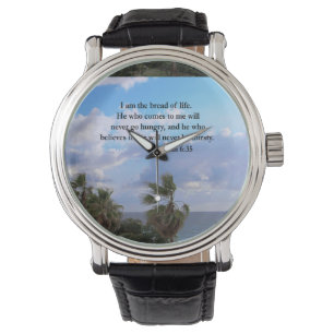 JOHN 6:25 OCEAN AND PALM TREE PHOTO WATCH