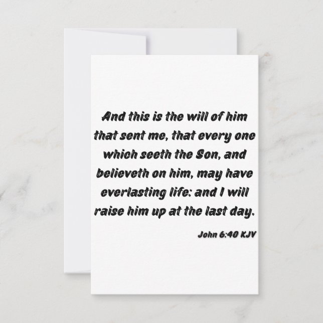 John 6:40 KJV Bible Verse Flat Greeting Card (Front)