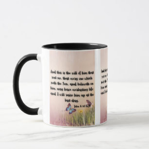 John 6:40 KJV Bible Verse Pic Two-Tone Mug
