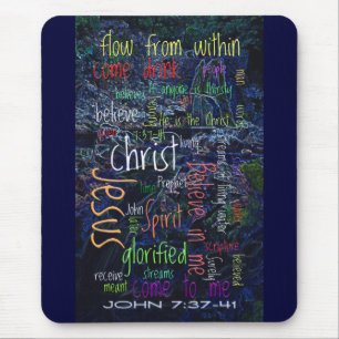 John 7:37-41 Waterfall Mouse Pad