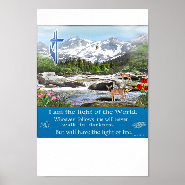 John  8:12   I am the light poster (Front)