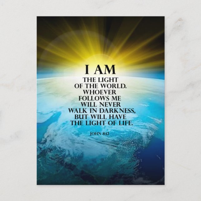 John 8:12 postcard (Front)