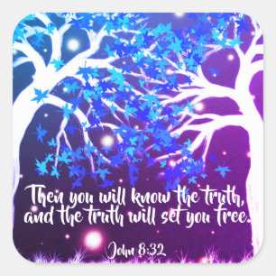 John 8:32 Christian Bible Scripture Stickers