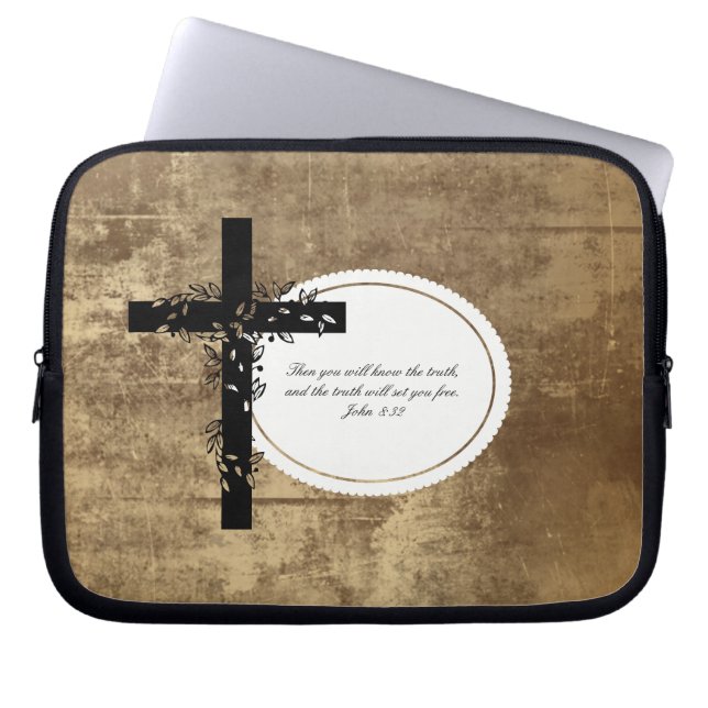 John 8:32 Laptop or Netbook Carrier Sleeve (Front)