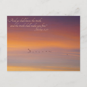 John 8:32 Scripture The Truth Shall Set You Free Postcard