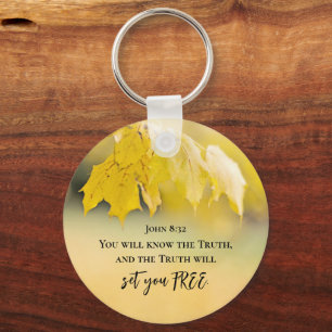 John 8:32 The Truth will set you FREE Bible Verse Key Ring